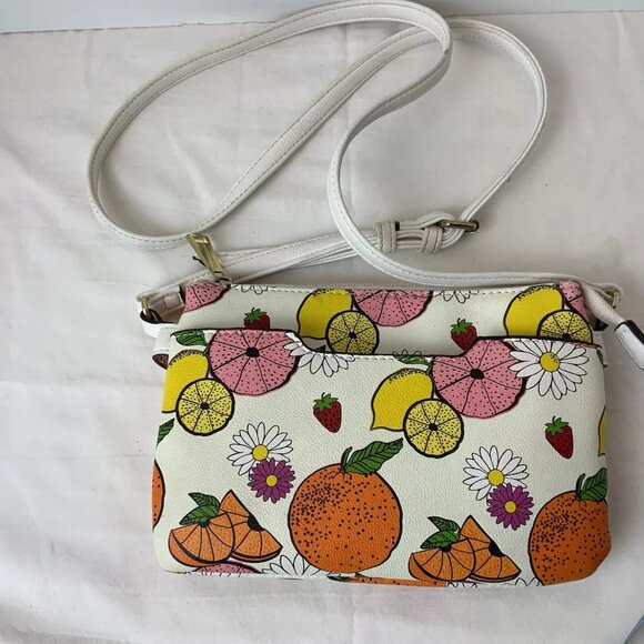 Juicy Couture Handbags - Vintage Juicy Couture Cream Fruity Citrus Crossbody Bag Purse